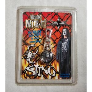 WCW Sting Wrestling Watch-It Precision Quartz Analog Clip On Watch '99 Brand New